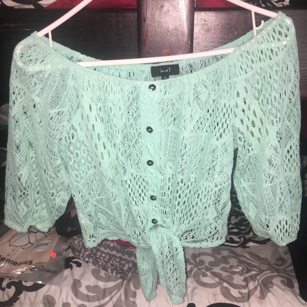 Aqua knitted top